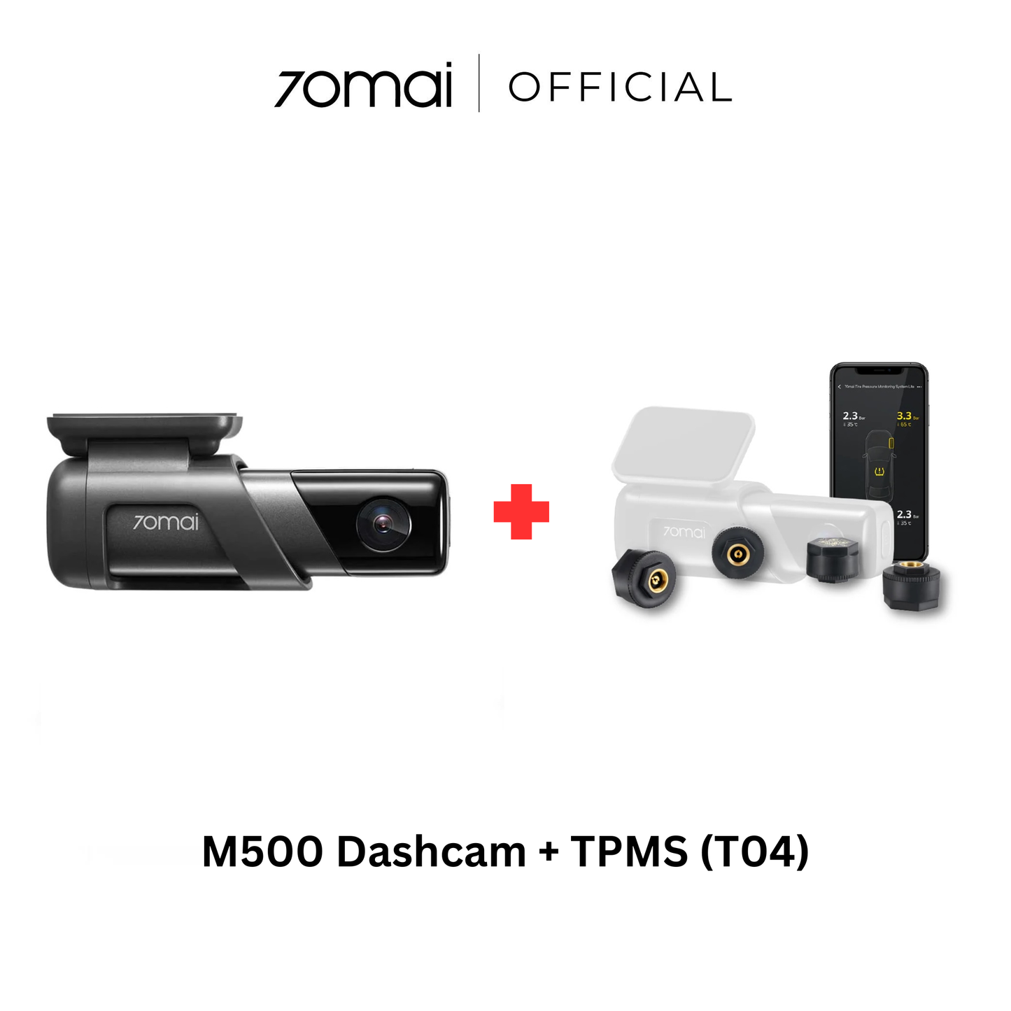 7omai M500 dashcam bundle with TPMS sensors and monitor