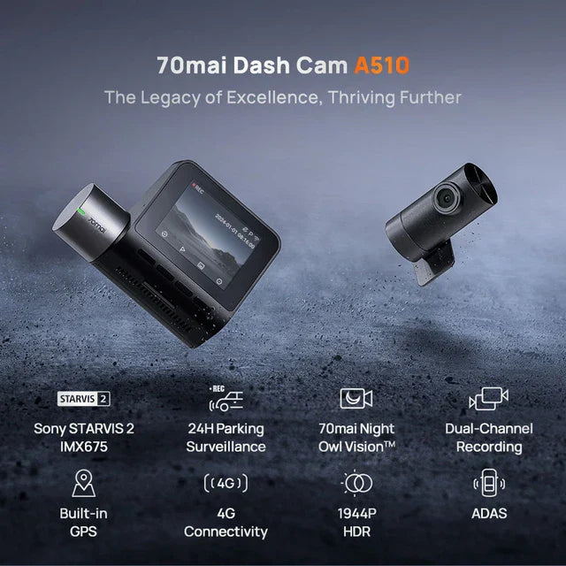 70mai Dash Cam A510 Set 本体 70mai A510 4G Front and Rear Dashcam Review – 70mai Malaysia