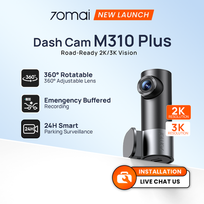 70mai M310 Plus 2K / 3K Front Dashcam | Night Vision | Voice & Apps Control Product vendor