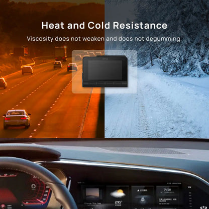 Heat- and cold-resistant electrostatic sticker pad for dashcam mounting