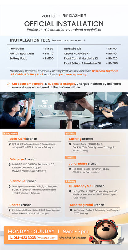 Dash Cam Installation Booking Product vendor
