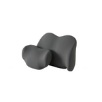 Grey lumbar & headrest pillow set with curved support cushions