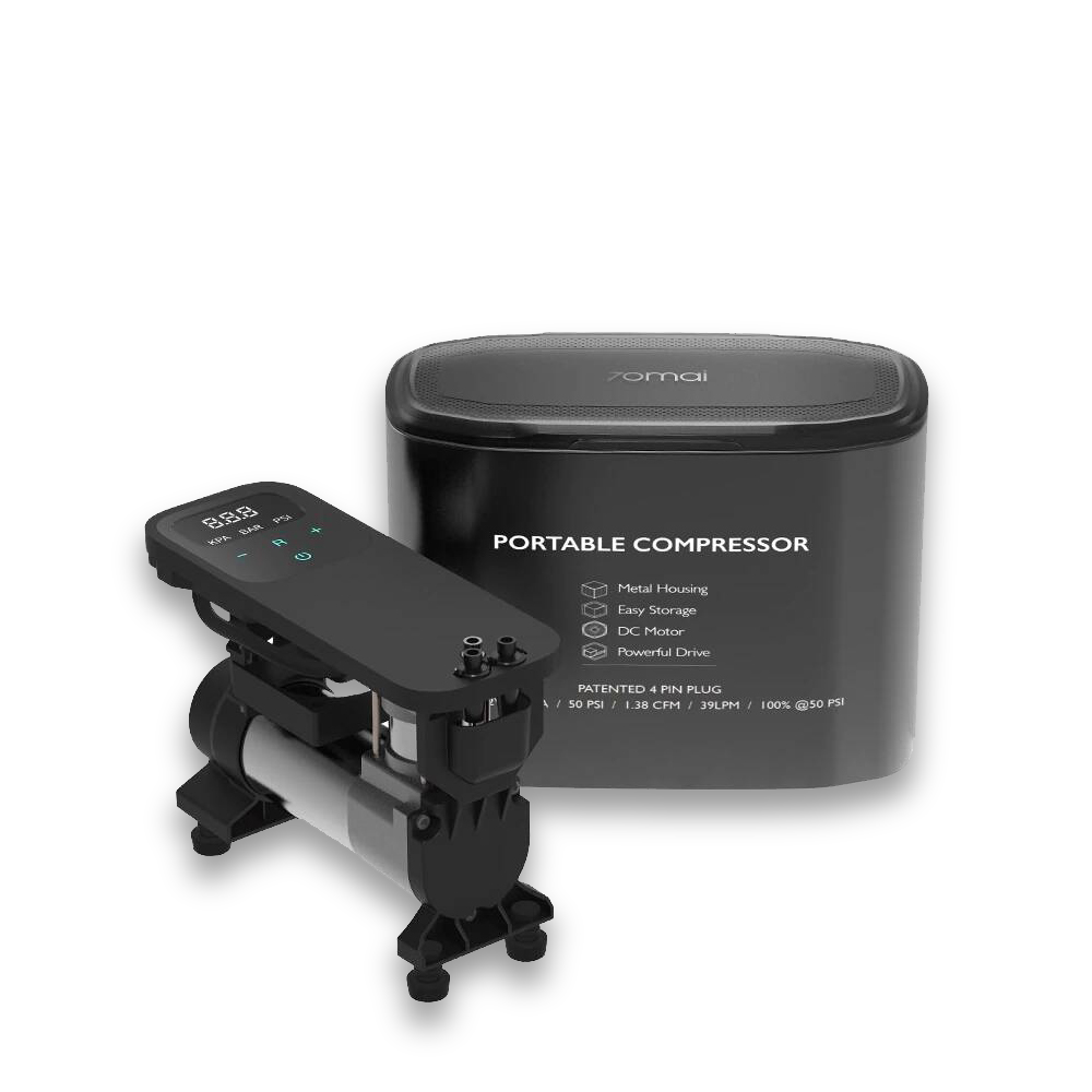 TP01 portable air compressor with digital control panel and nozzle connectors