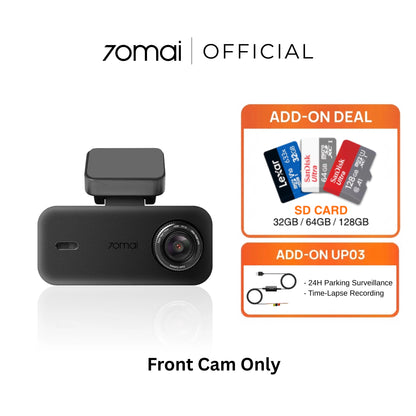 7omai full HD front dashcam with compact camera module, dark gray