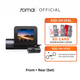 Dual dash cam set with front display unit and rear camera