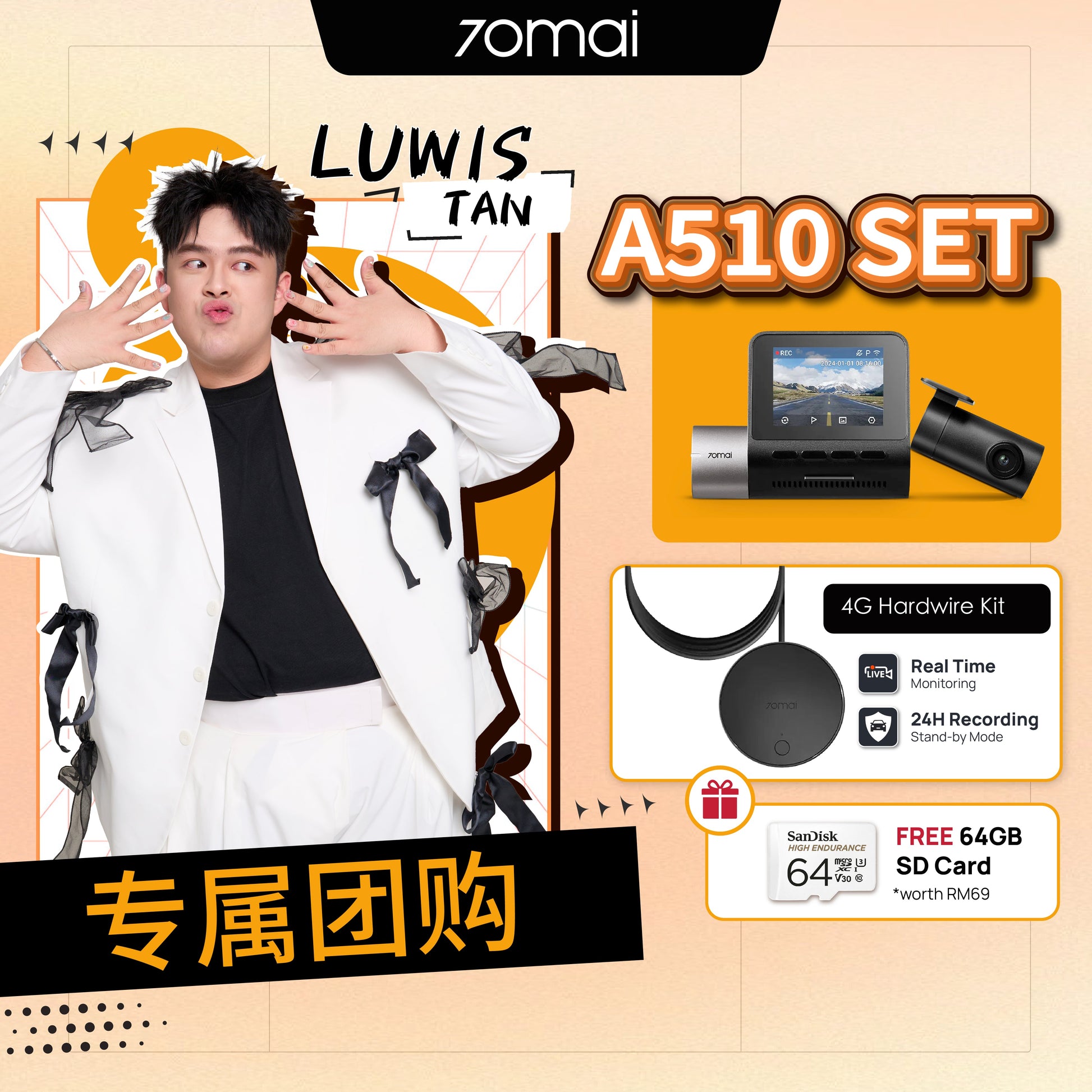 Luwis Group Buy A510 2.7K HDR Dashcam 4G Product vendor