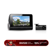 4K dashcam with front screen and separate rear camera, 4G mobile connectivity