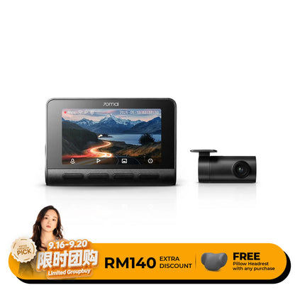 4G 4K dual dash cam with front screen and separate rear camera