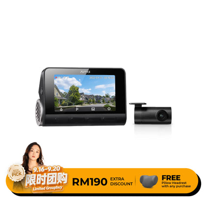4G 4K dash cam front unit with detachable rear camera