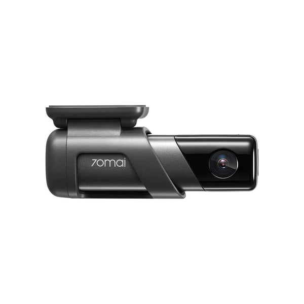 M500 2.7K dashcam, compact black body with front camera lens and mount clip