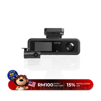 3-channel dashcam with front and rear cameras, 70mai main unit and screen