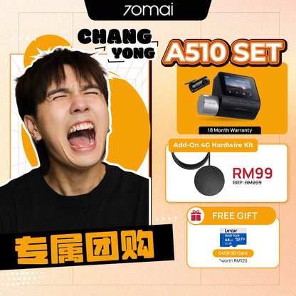 [ChangYong Group Buy] 70mai A510 2.7K 4G Dashcam Product vendor