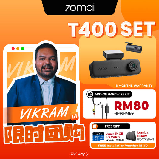 [Wabikong Exclusive] T400 3-Channel Dashcam Product vendor