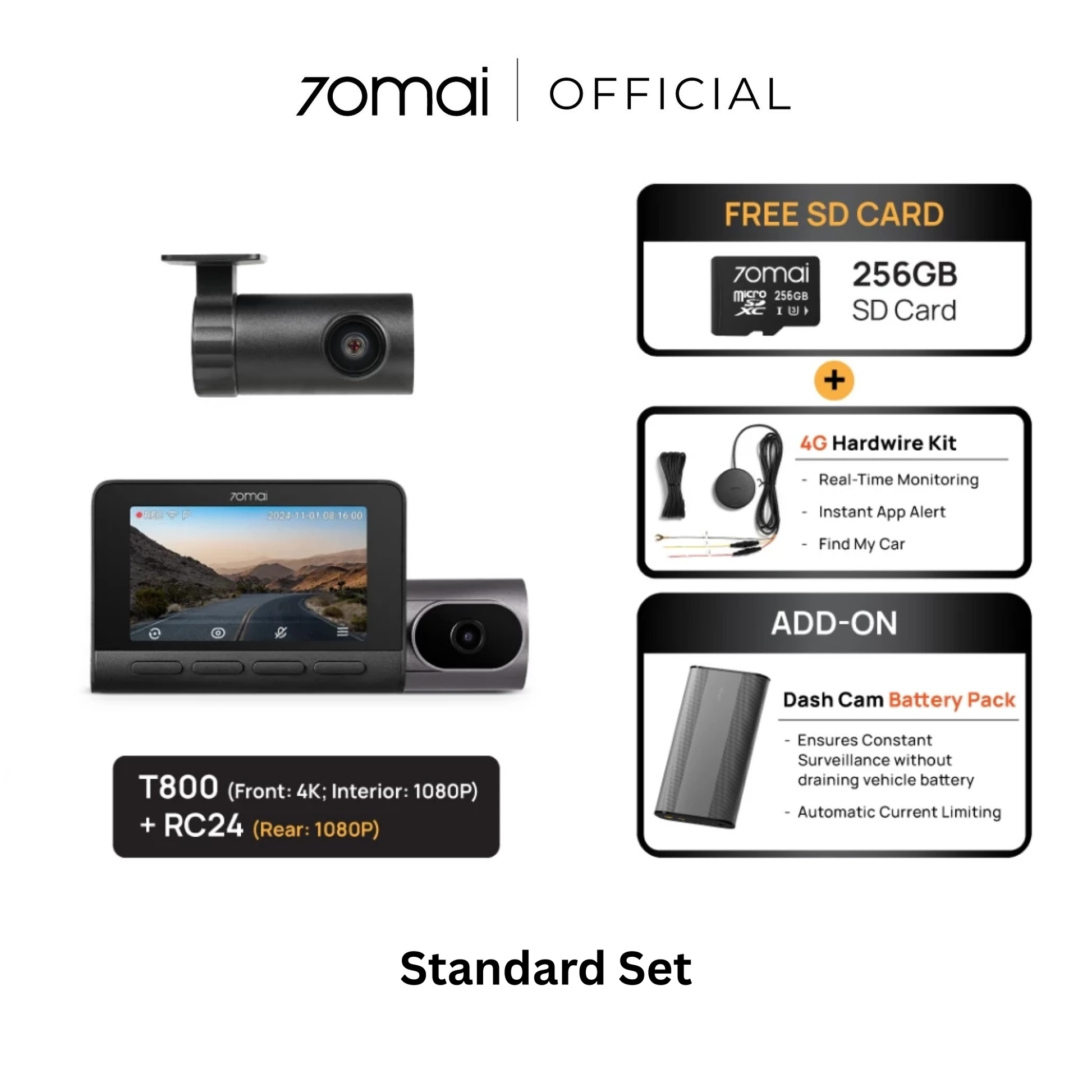 70mai T800 4K 3-Channel Dashcam | 4G & GPS | Malaysia – 70mai Malaysia