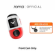 Red and white dashcam with front lens and display window