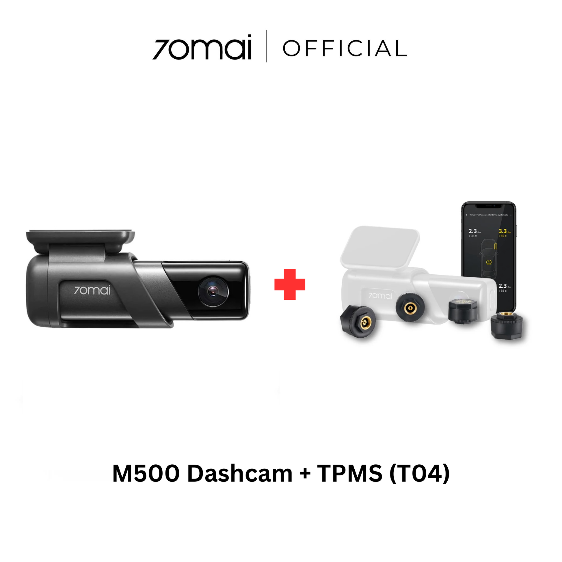 7omai M500 dashcam bundle with TPMS sensors and monitor
