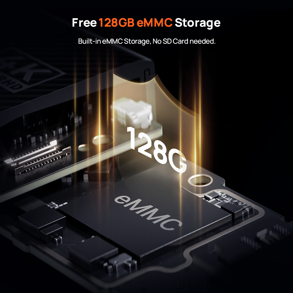 Dash cam eMMC storage chip module with 128GB capacity graphic