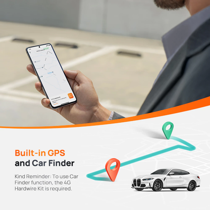 Hardwire kit 4G car finder and GPS map on a smartphone