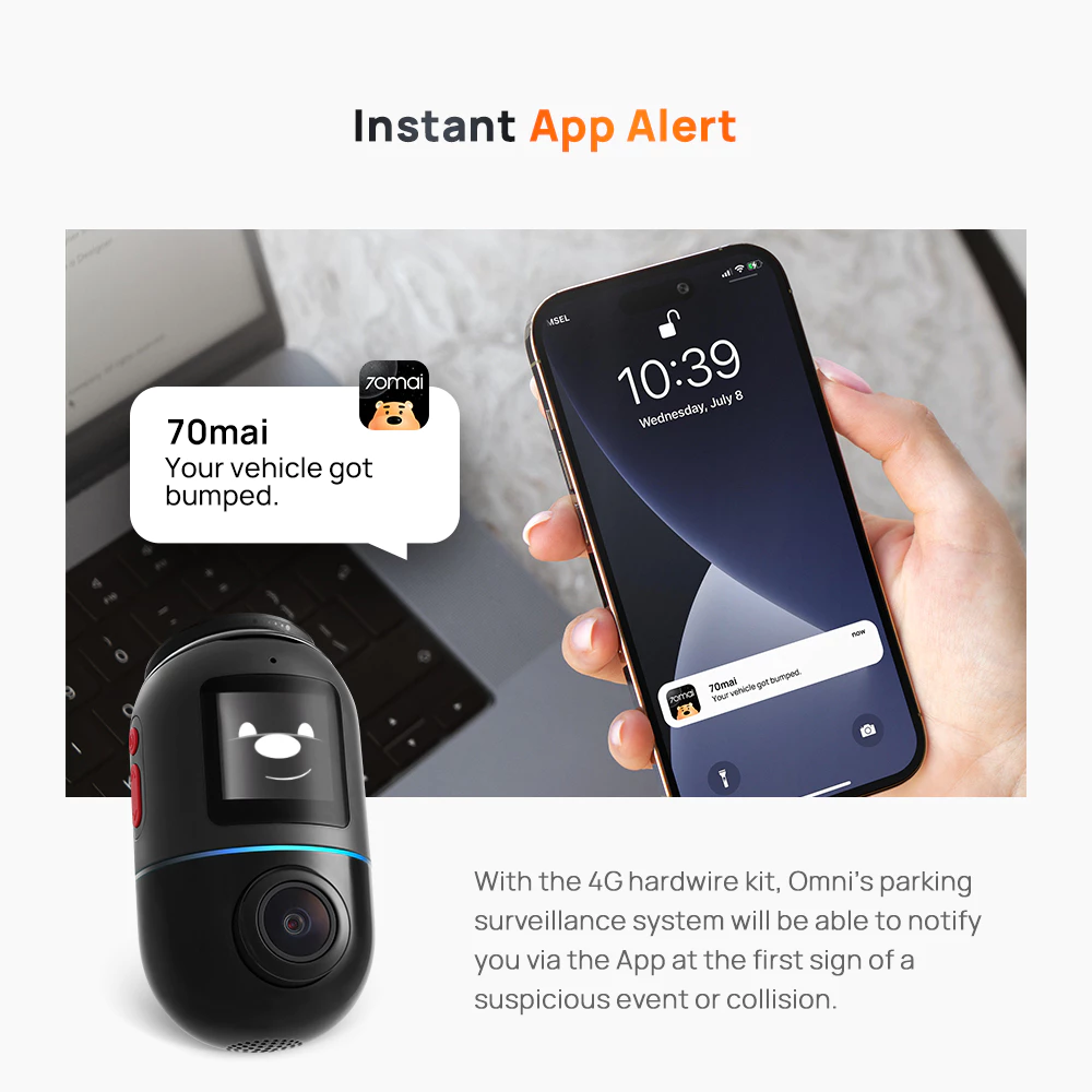 Hardwire kit 4G app alert shown on a smartphone